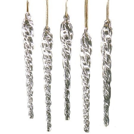 Twisted Clear Glass Icicle Ornaments