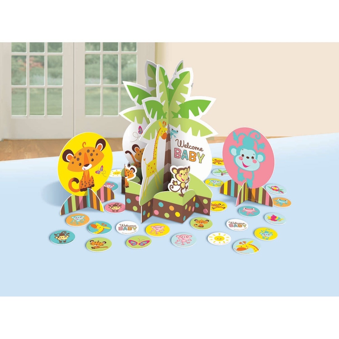 Fisher Price Table Decorating Kit Baby Shower Monkey Jungle