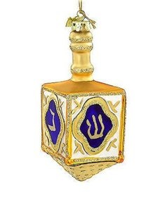 Kurt Adler 4-Inch Noble Gems Glass Jewish Dreidel Ornament