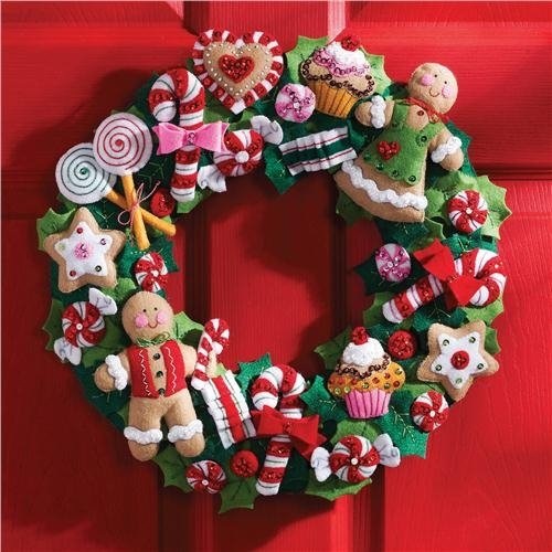 Cookies and Candy Wreath Felt Applique Home Accent Kit