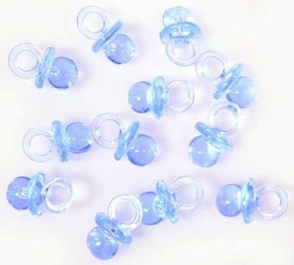 Blue Acrylic Baby Pacifier Baby Shower Favors  