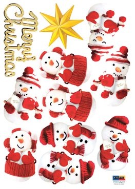 Merry Christmas Fun Snowmen Wall Sticker Decal