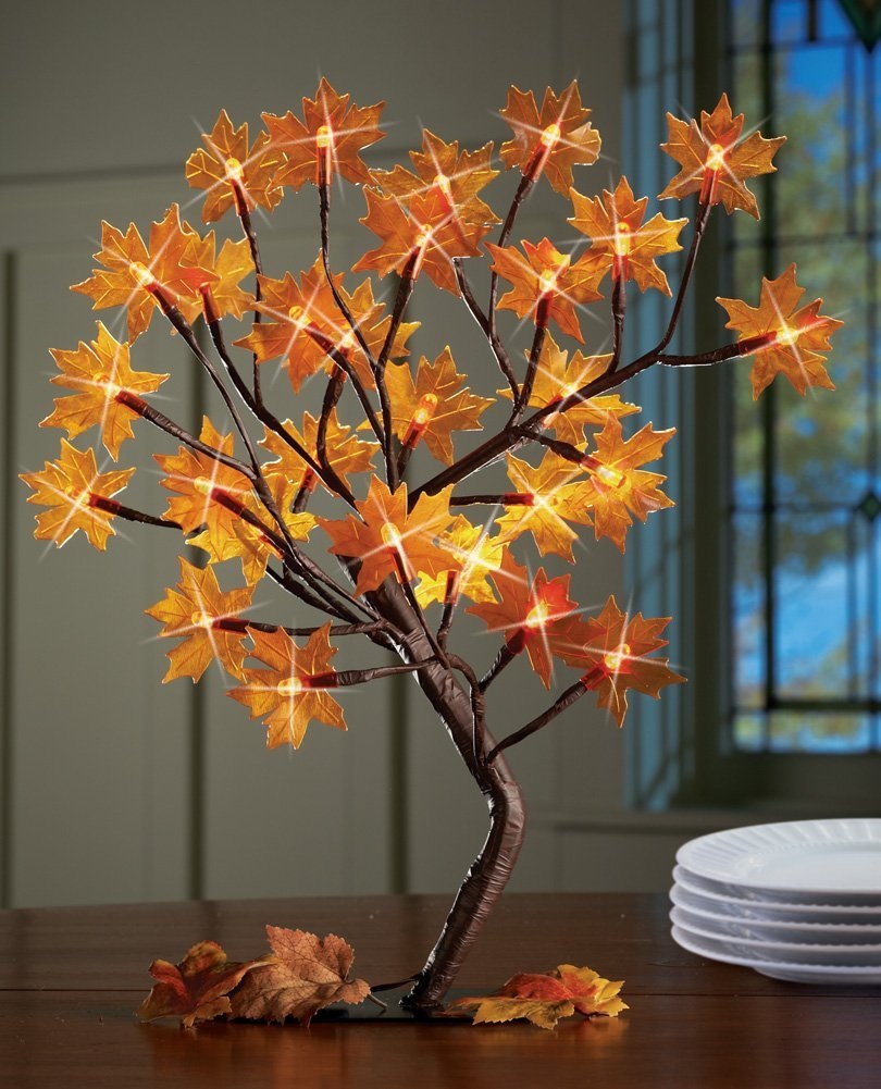 Lighted Maple Tree Branches Fall Decoration