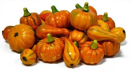 Mini Decorative Realistic Fall Pumpkins and Gourds