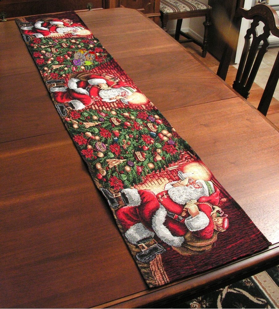 Santa Christmas Holiday Table Runner